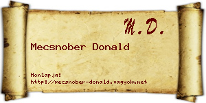Mecsnober Donald névjegykártya